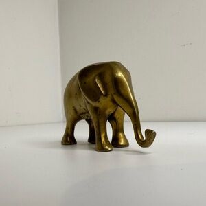 Brass Lucky Elephant with Trunk Down Vintage figurine